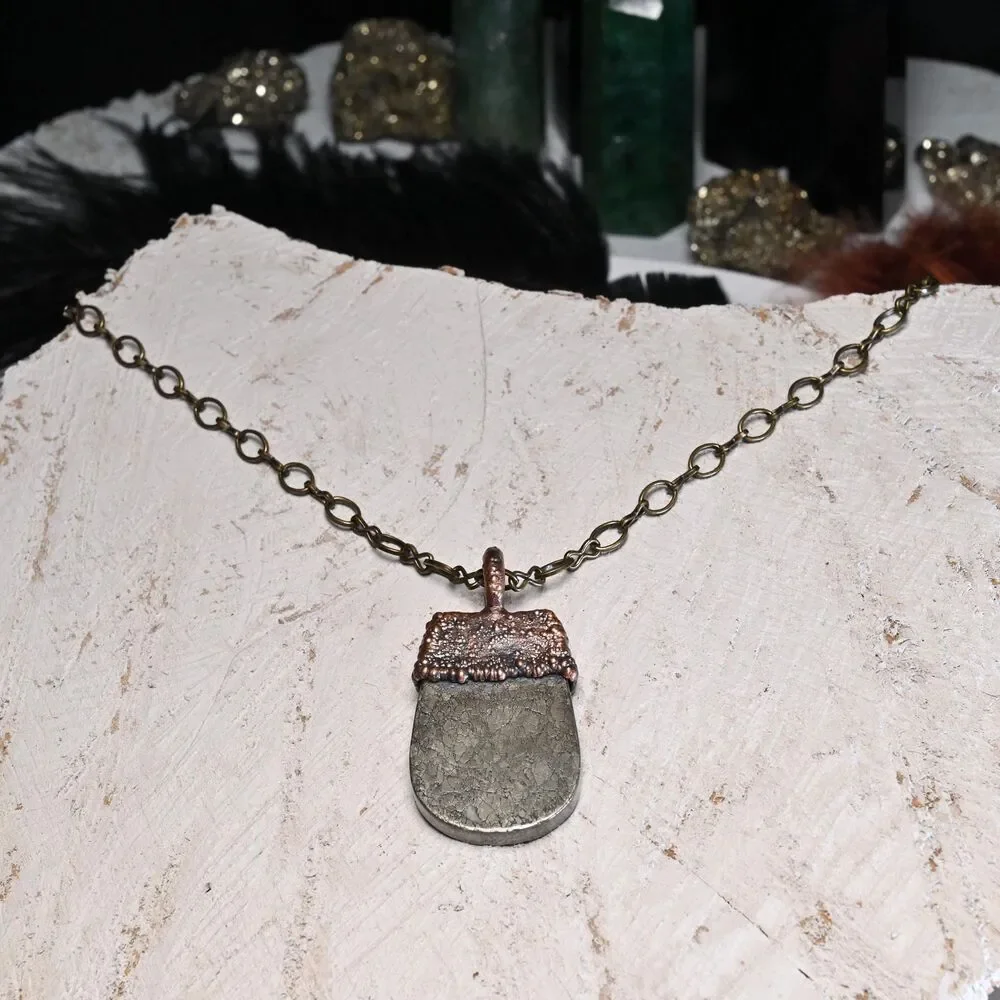 Electroformed Copper Pyrite Pendant